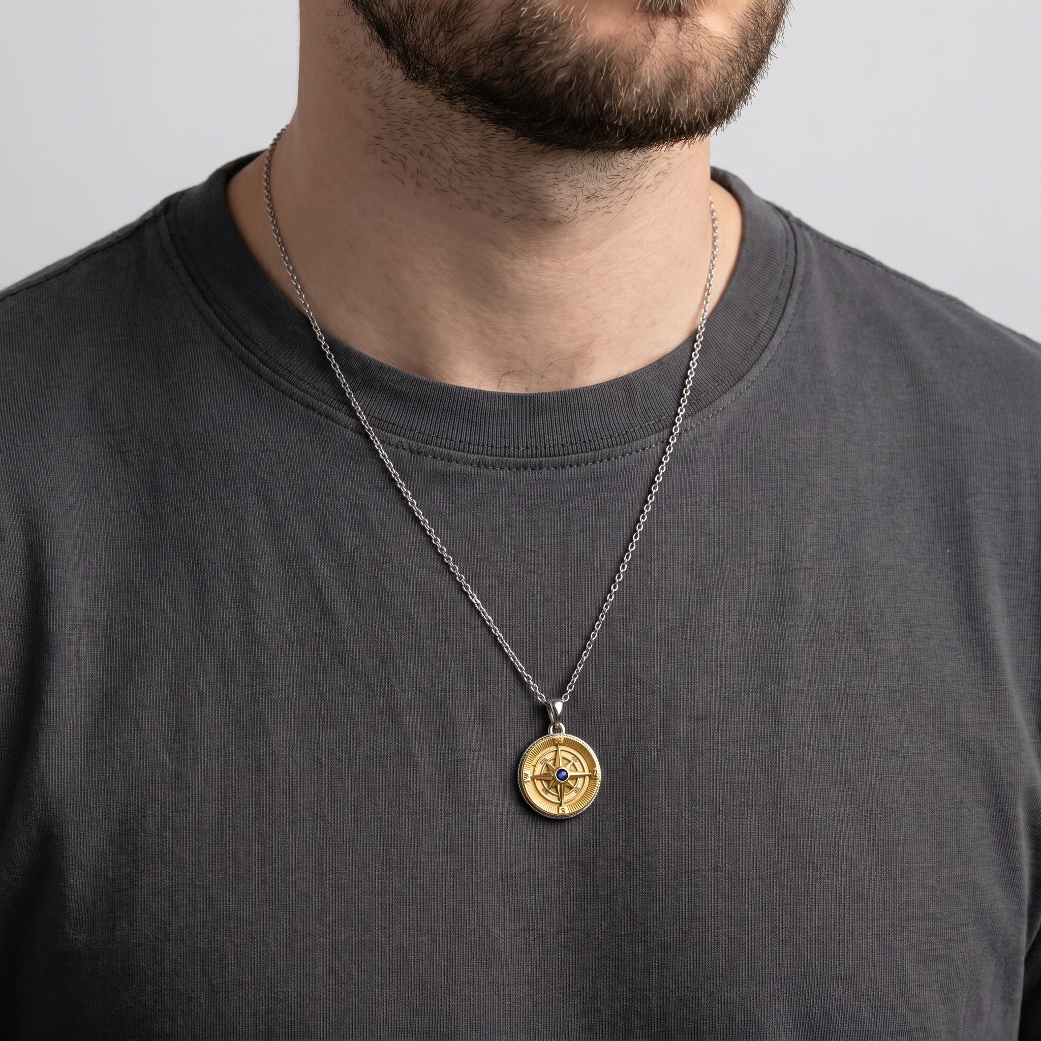Sapphire Compass Pendant