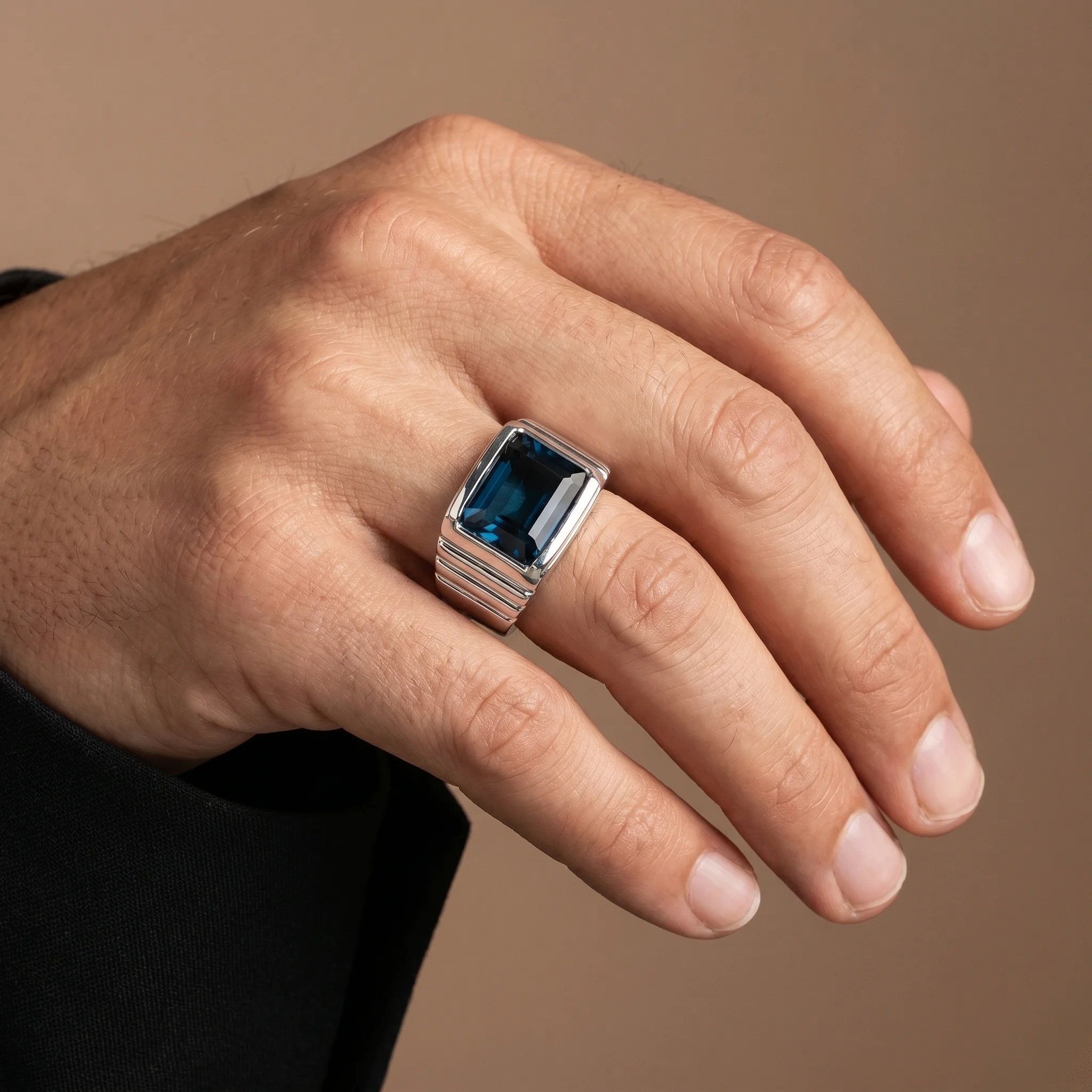 Blue Topaz Signet Ring