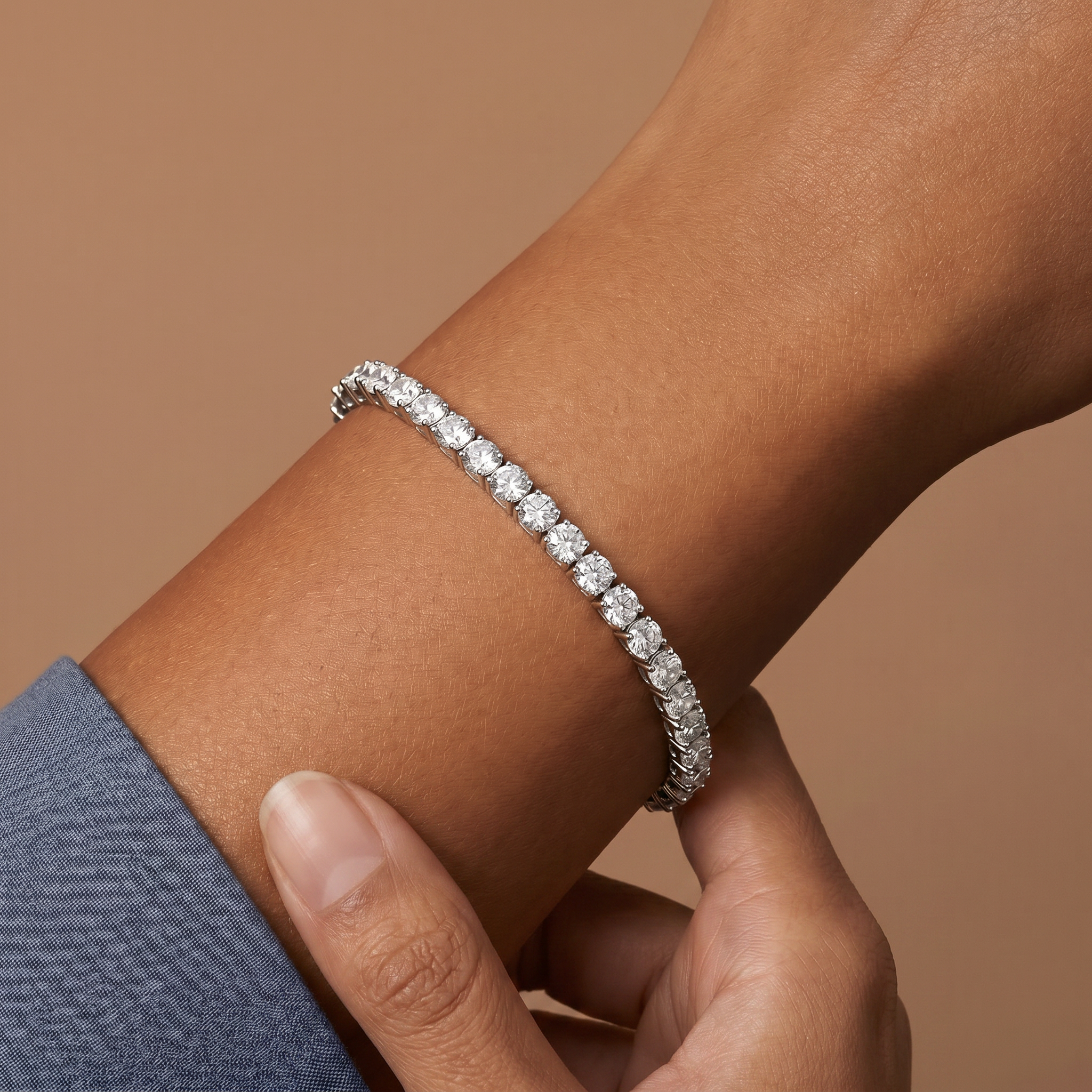 Four-Prong Diamond Tennis Bracelet