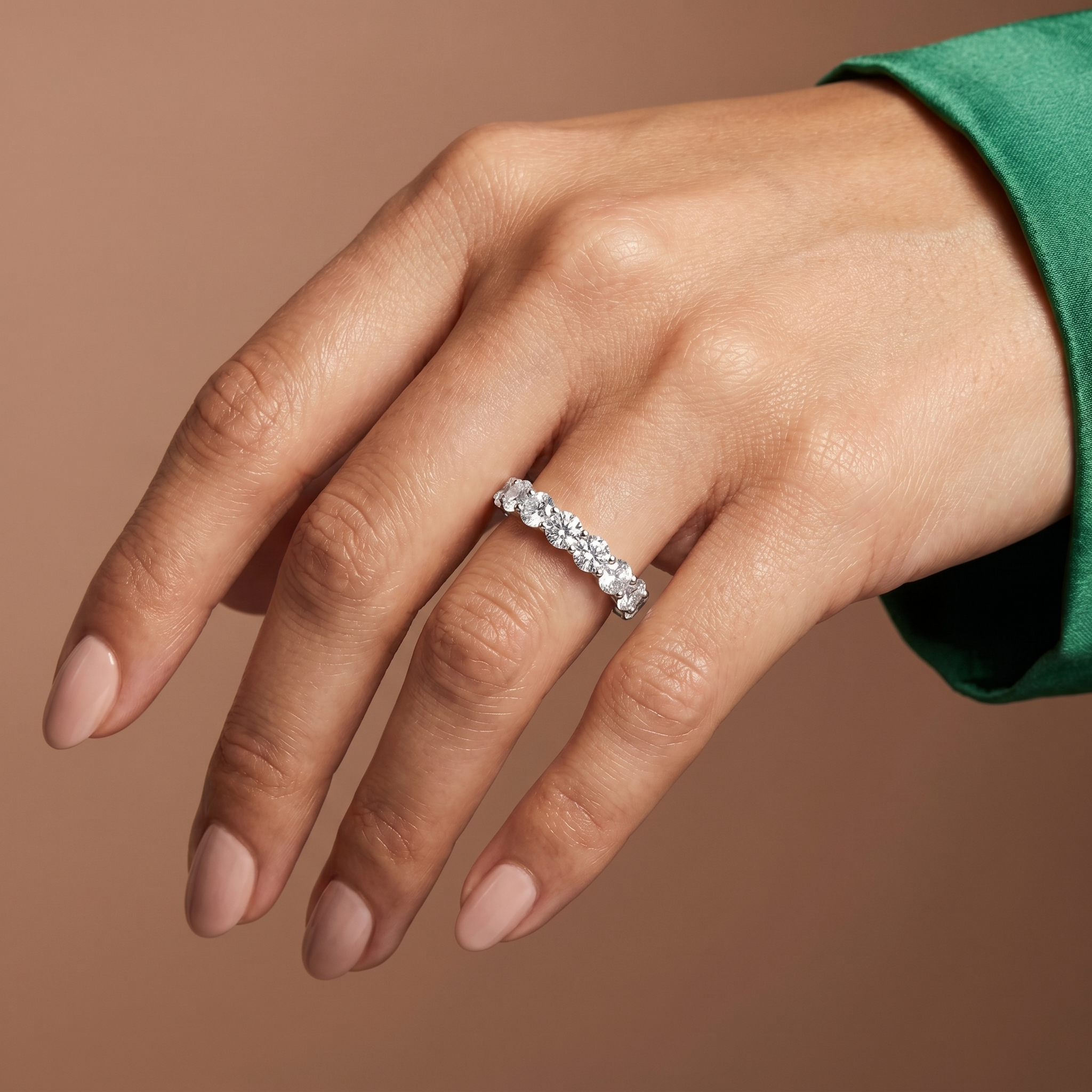 Diamond Half Eternity Wedding Band