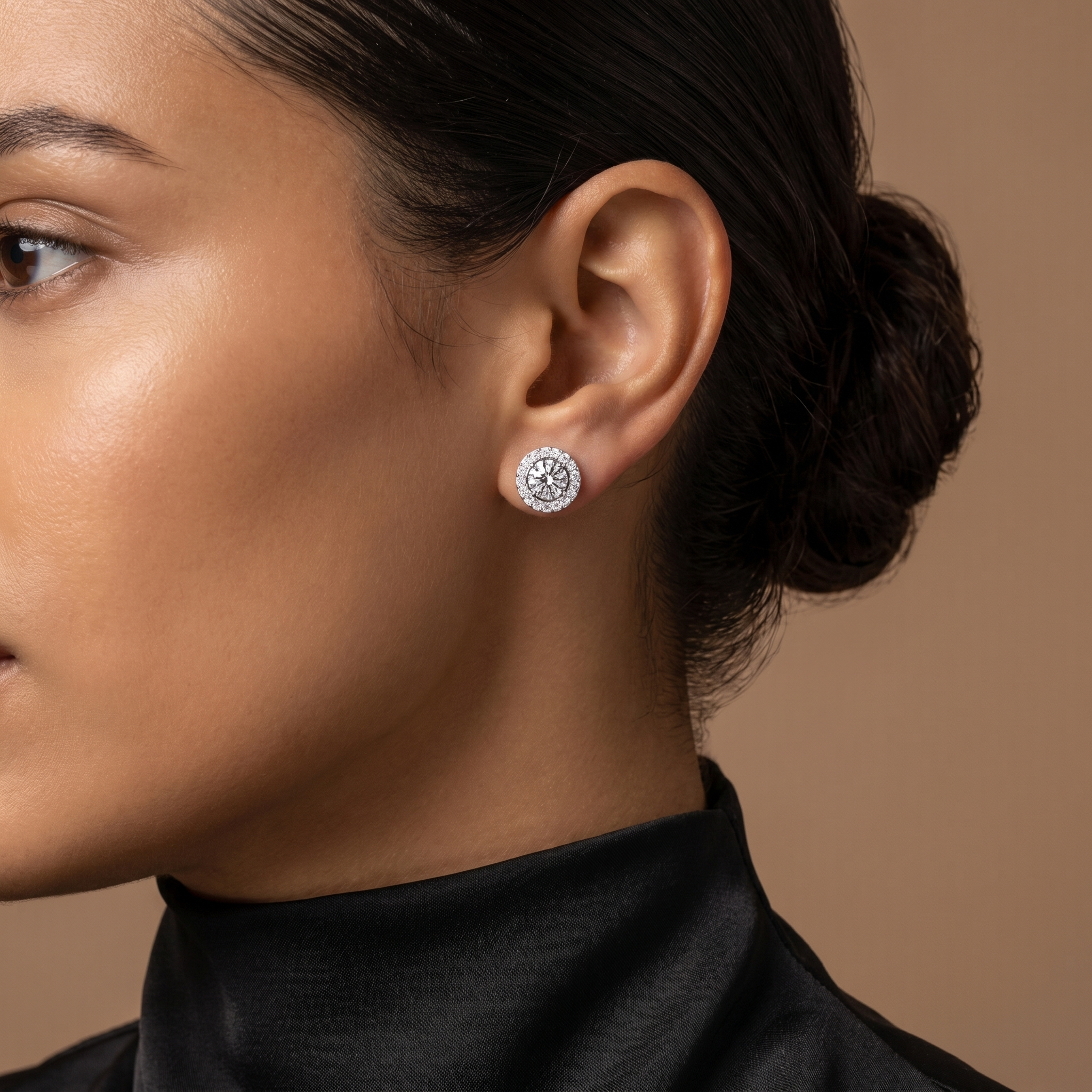 Diamond Halo Stud Earrings