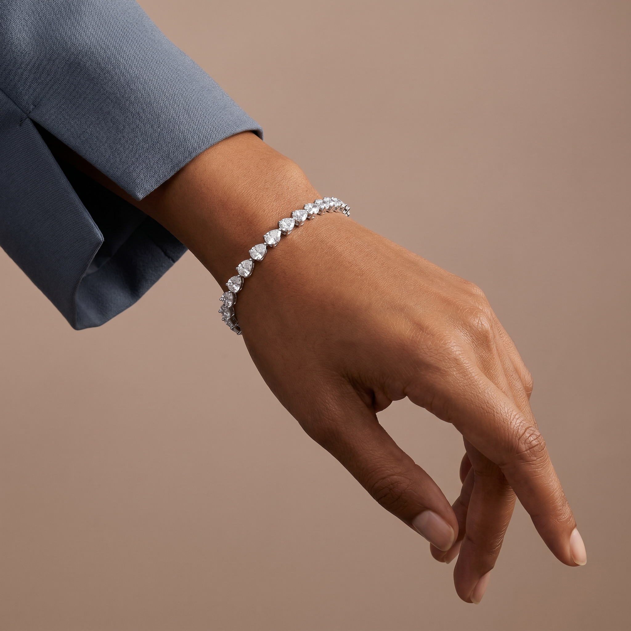 Pear Cut Diamond Tennis Bracelet