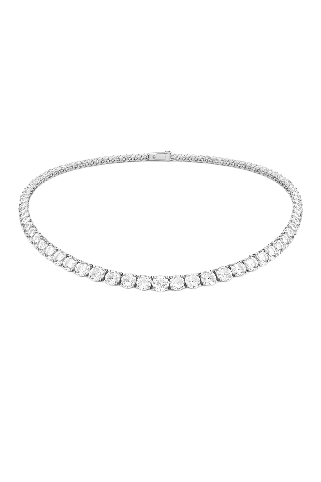 White Gold Graduated Round Diamond Riviera Tennis Necklace