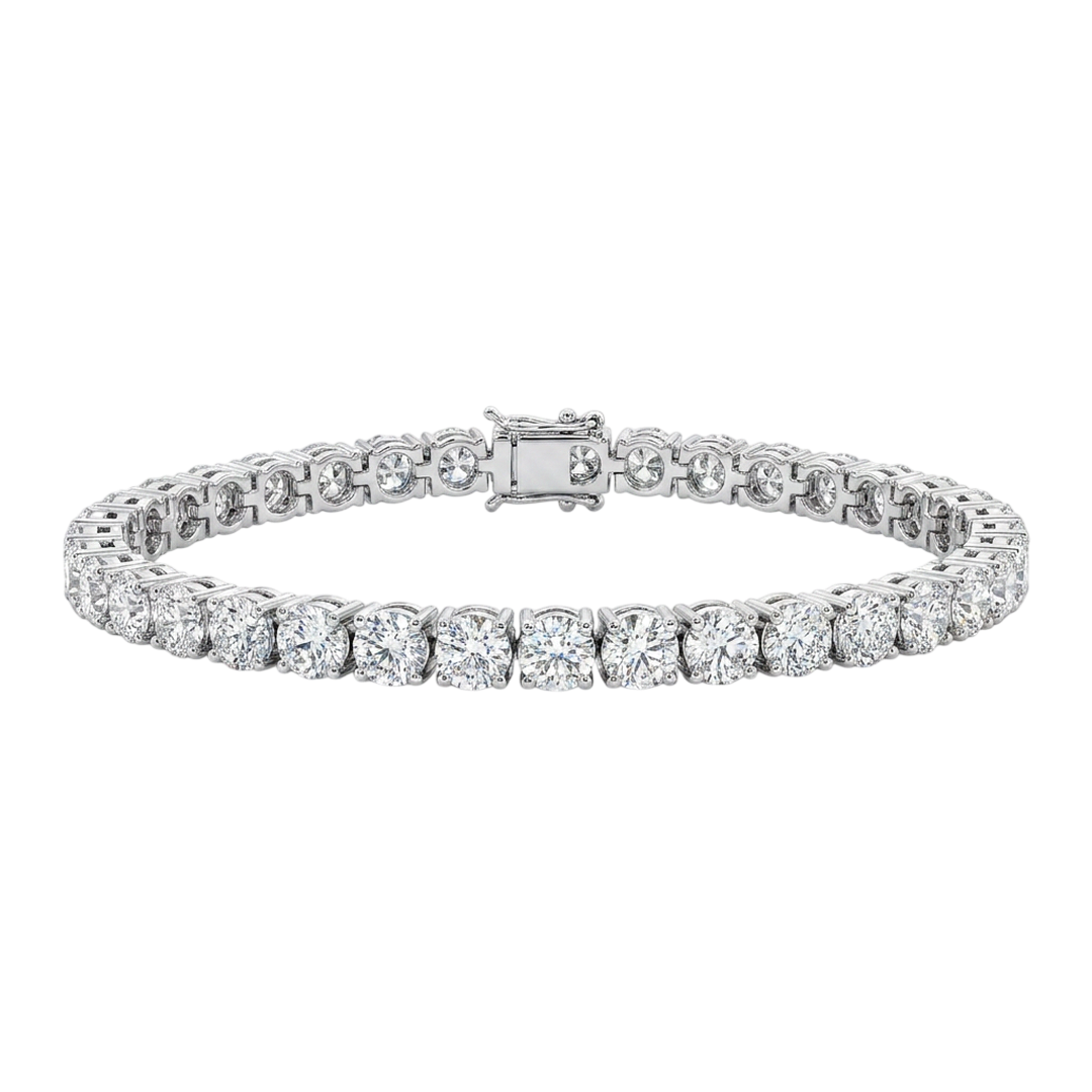 White Gold Round Diamond Four Prong Tennis Bracelet