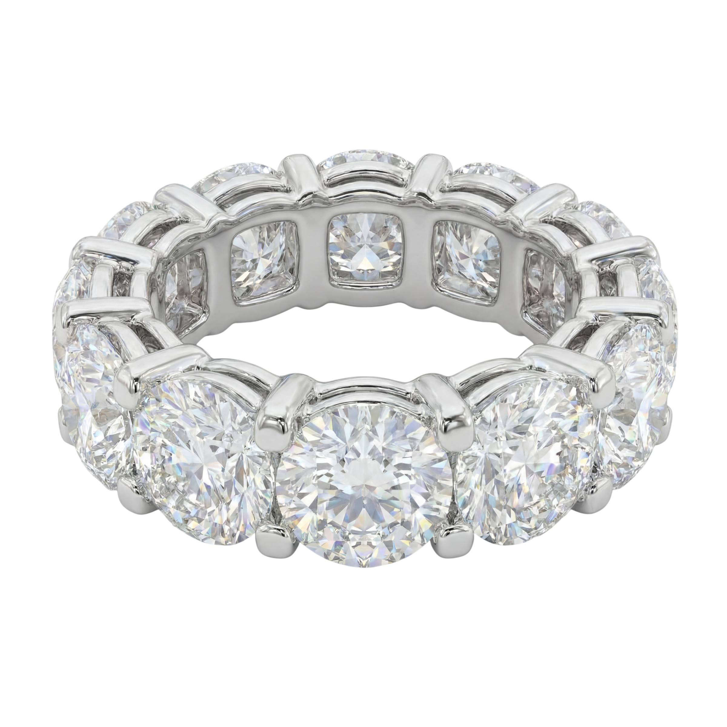 White Gold Round Diamond Full Eternity Band Ring